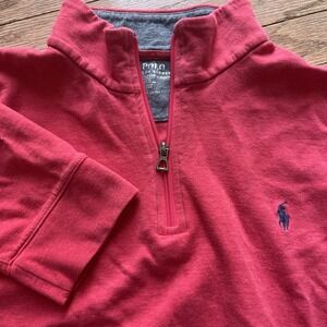 Polo Ralph Lauren Sweater Mens XL Red Salmon 1/4 Zip Performance‎ Sweatshirt